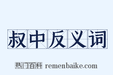 叔中反义词是什么意思的图片